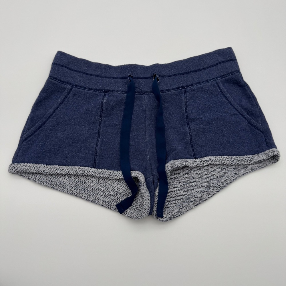 Aerie Navy Blue French‎ Terry Lounge Shorts Womens Small Drawstring Pockets